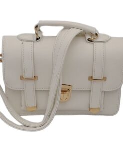 Small Satchel Crossbody Shoulder Handbags for Women with Adjustable Strap - White