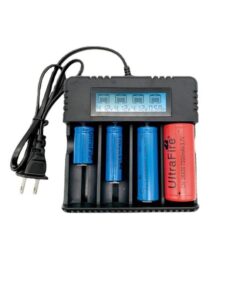Smart LCD display four slot lithium battery charger