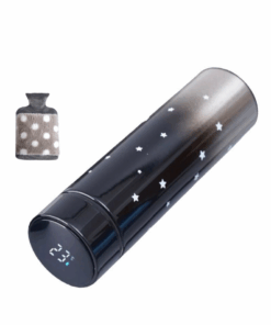 Smart Temperature Display Stainless Steel Thermos Flask - Black