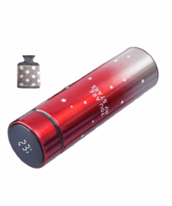 Smart Temperature Display Stainless Steel Thermos Flask - Red