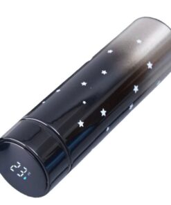 Smart Temperature Display Stainless Steel Thermos Flask - Stars - Black