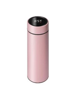 Smart Vacuum Insulated Water Bottle with Temperature Display - Pink