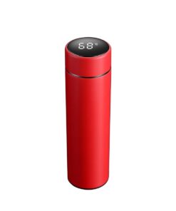 Smart Vacuum Insulated Water Bottle with Temperature Display - Red