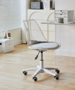 Smartbuy Moon Typist / Office Chair Transparent & White