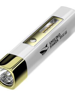 Smiling Shark 2-in-1 Torch 4-Core USB Rechargeable Flashlight LED Torch - 867 - Gold