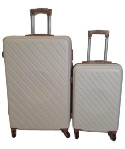 Smte - 2 Piece Hard Outer Shell Luggage Set Premium ZT - White