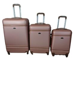 Smte - 3 Piece Hard Outer Shell Luggage Set - Pink