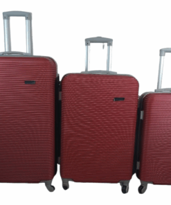 Smte-3 Piece Hard Outer Shell Luggage Set-Red
