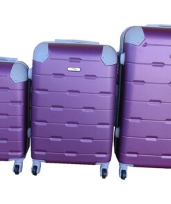 SMTE-3 Piece Hard Outer Shell Protected Luggage Set - (A-P) - Purple