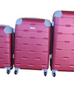 SMTE-3 Piece Hard Outer Shell Protected Luggage Set - (A-P) - Red