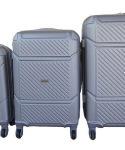 SMTE - 3 Piece Hard Outer Shell Quad Wheel Luggage Set - S-1-5 - Silver