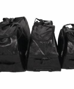 SMTE- 3 Piece Leather Hand luggage bags- Brown - Black