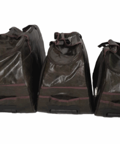 SMTE- 3 Piece Leather Hand luggage bags- Brown - Brown