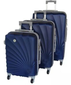 SMTE 3-Piece Spiral Travel Luggage Bag Set - Blue