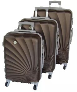 SMTE 3-Piece Spiral Travel Luggage Bag Set - Brown