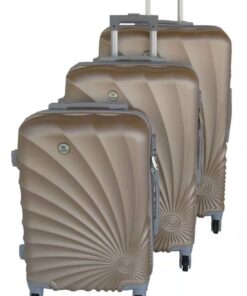 SMTE 3-Piece Spiral Travel Luggage Bag Set - Gold