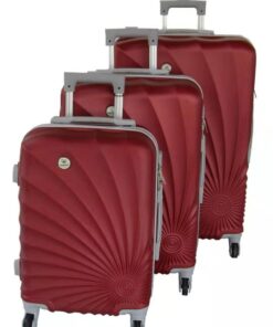 SMTE 3-Piece Spiral Travel Luggage Bag Set - Red