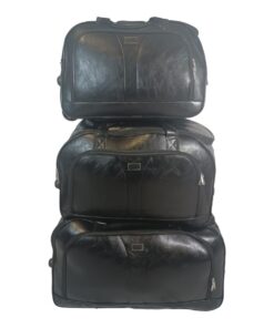 SMTE 3 Piece Travel Duffel Bag PU Leather Overnight Weekender Bag