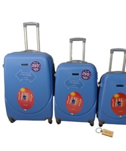 Smte -360 Degree Quad Wheel Luggage With Smte Bag tag - 3 Piece - Baby blue