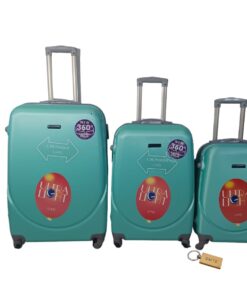 Smte -360 Degree Quad Wheel Luggage With Smte Bag tag - 3 Piece - Soda Green