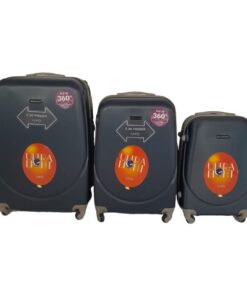 SMTE- 360 Lightweight Quad Wheel Quality Travel Ware-3 Piece Luggage Set - Black