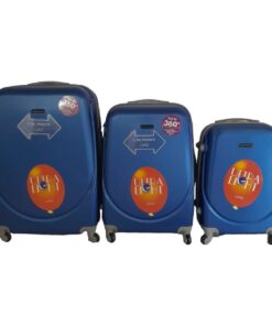 SMTE- 360 Lightweight Quad Wheel Quality Travel Ware-3 Piece Luggage Set - Blue
