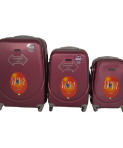 SMTE- 360 Lightweight Quad Wheel Quality Travel Ware-3 Piece Luggage Set - Purple