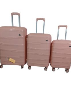 Smte - Elite New Dec Hard Outer Shell Luggage With Smte Bag Tag - 3 Piece - Pink