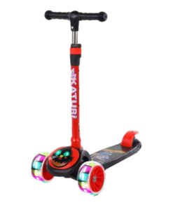 SMTE Kids Ride on Scooter with Flashing Wheels - Black