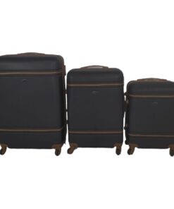 SMTE- Quad Wheel Quality Travel Ware -3 Piece Luggage Set-NX0 - Black
