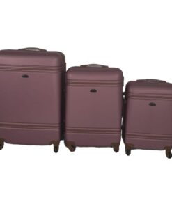 SMTE- Quad Wheel Quality Travel Ware -3 Piece Luggage Set-NX0 - Pink