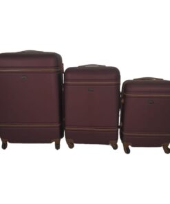 SMTE- Quad Wheel Quality Travel Ware -3 Piece Luggage Set-NX0 - Purple