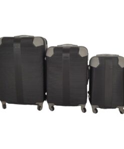 SMTE- Quad Wheel Quality Travel Ware-3 Piece luggage Set - Protected - Black