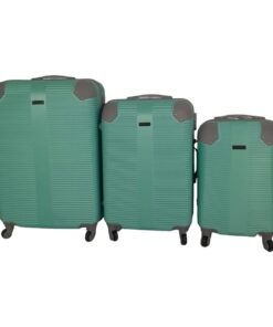 SMTE- Quad Wheel Quality Travel Ware-3 Piece luggage Set - Protected - Green