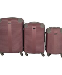 SMTE- Quad Wheel Quality Travel Ware-3 Piece luggage Set - Protected - Pink