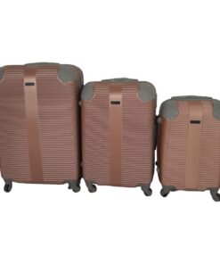 SMTE- Quad Wheel Quality Travel Ware-3 Piece luggage Set - Protected - Rose gold