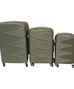 SMTE - Quad Wheel Quality Travel Ware - 3 Piece Luggage Set - S-7-W - Army Green