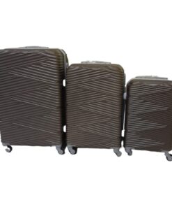 SMTE - Quad Wheel Quality Travel Ware - 3 Piece Luggage Set - S-7-W - Dark Brown