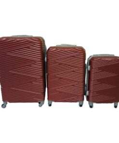 SMTE - Quad Wheel Quality Travel Ware - 3 Piece Luggage Set - S-7-W - Maroon
