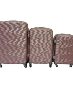 SMTE - Quad Wheel Quality Travel Ware - 3 Piece Luggage Set - S-7-W - Rose Gold