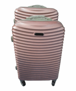 SMTE Quality 2 Piece Hard Outer Shell Travel Luggage BT-Type Suitcase Set - Rose Gold