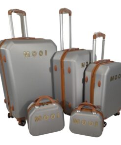 SMTE-Quality Luggage Suitcase Hardshell Mooistar 5 Piece - Grey