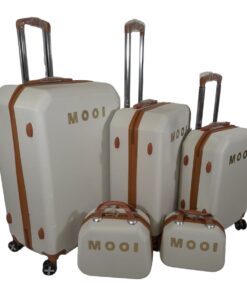 SMTE-Quality Luggage Suitcase Hardshell Mooistar 5 Piece - White