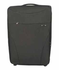 SMTE-Quality Trolley 1 Piece Fabric Travel Luggage Spinner Suitcase Set - Grey - 65 cm