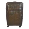 SMTE - Stylish Luggage 1PC PU Leather Travel Suitcase - Chocolate Brown - 65 cm