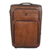 SMTE - Stylish Luggage Bag 1PC PU Leather Travel Suitcase - Light Brown - 55 cm