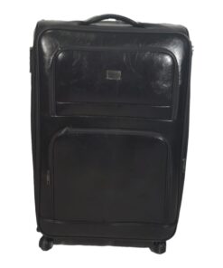 SMTE - Stylish Luggage Bag Set of 1 PU Leather Travel Suitcase - Black - 55 cm
