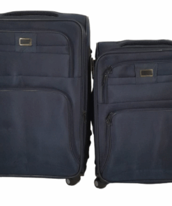 SMTE-Trolley 2 Piece Travel Luggage Spinner -Fabric - Black