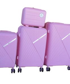 SMTE-Unbreakable Travel Luggage 4 Piece Suitcases Spinner - Pink