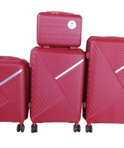 SMTE-Unbreakable Travel Luggage 4 Piece Suitcases Spinner - Wine